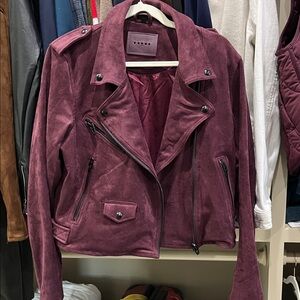 Blank NYC Women's Suede Biker Jacket - Rich Burgundy